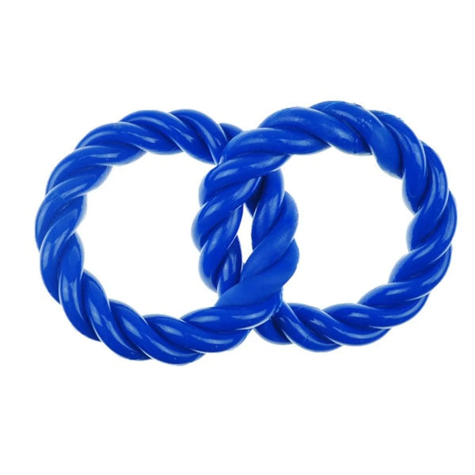 Infinity TPR Dual Ring Dog Toy - Blue & Orange, 1