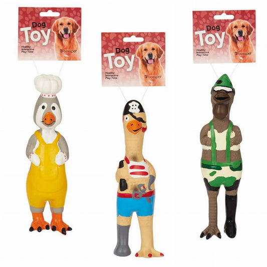 Latex Henrietta Chicken Squeaky Dog Toy - Durable Bouncy Latex with Loud Squeaker