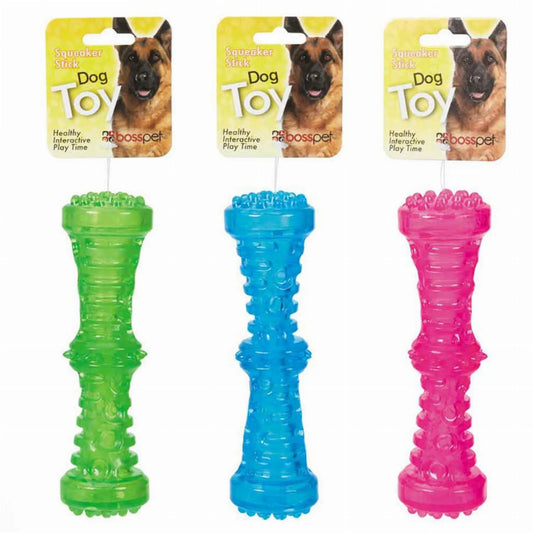 Boss Pet TPR Squeaky Dog Toy - Durable Rubber Chew Toy with Squeaker - Interactive Play