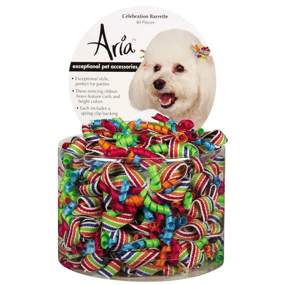 AR Celebration Barrettes Canister 40Pc - Pets Perfect