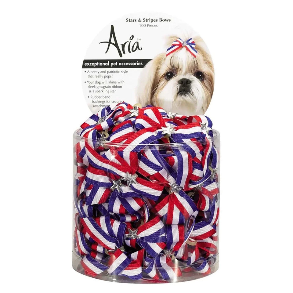 AR Stars & Stripes Bow Canister 100 ct - Pets Perfect