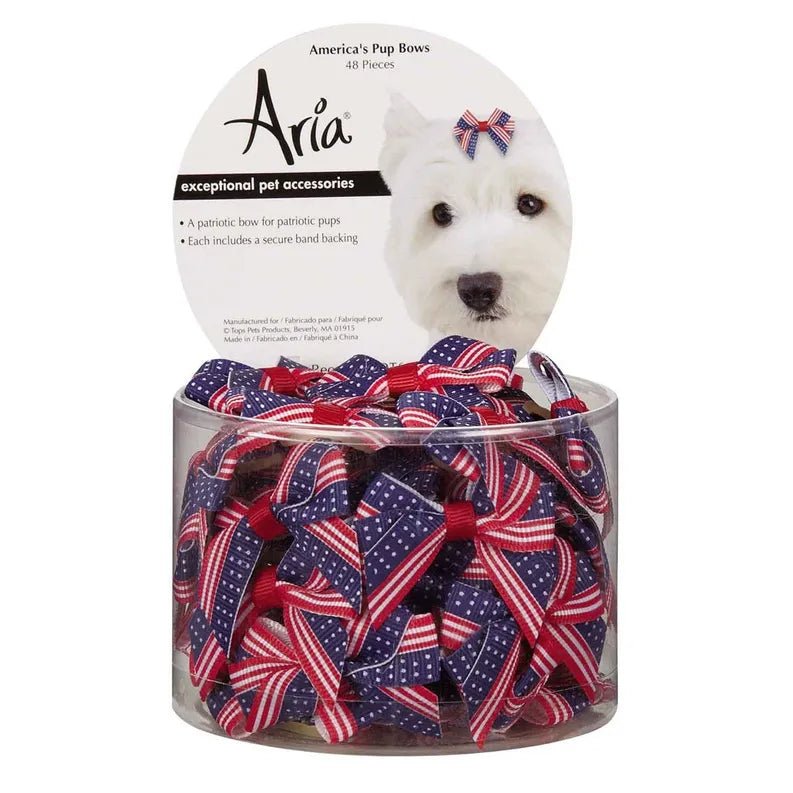 AR Americana Pup Bow Canister 48Pc - Pets Perfect