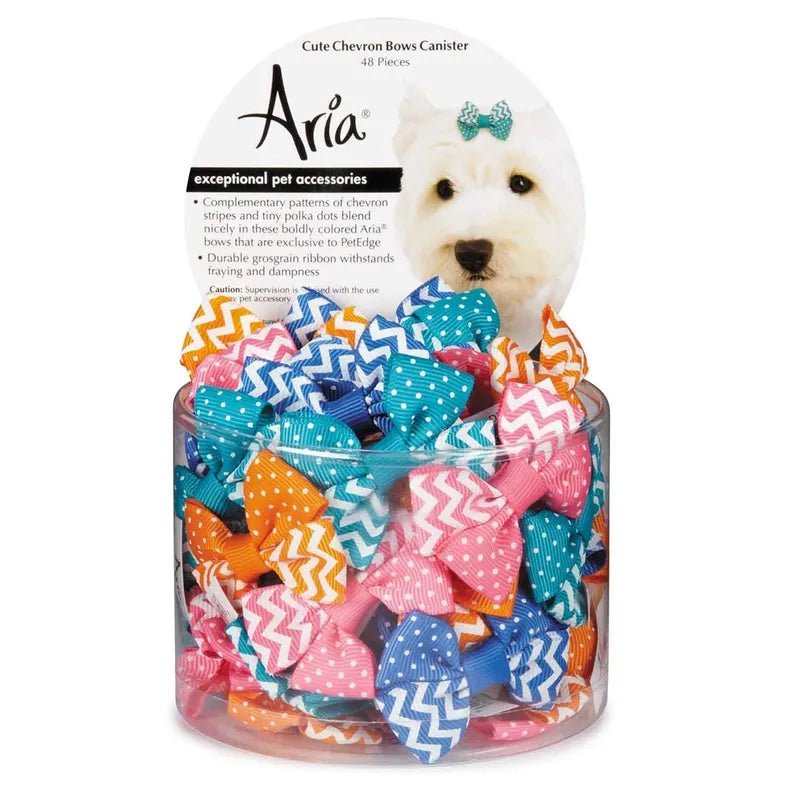 AR Cute Chevron Bow Canister 48pcs - Pets Perfect