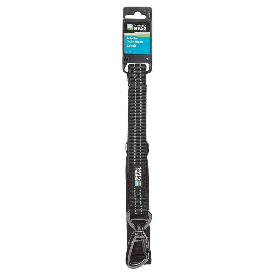 GG Reflect Dbl-Handle Dog Leash Blk 6 ft - Pets Perfect