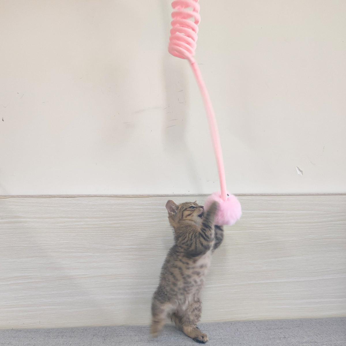 Interactive Plush Cat Toy With Self - Hi Sucker And Spring Rabbit Hair Ball - Pets Perfect
