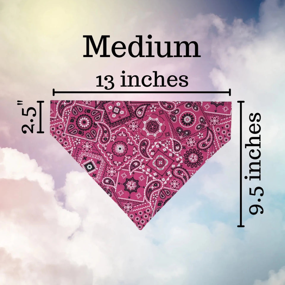 LambMa Embroidered Over-Dog Collar Dog Bandana - Handmade Slide-On, Made in USA - Pets Perfect