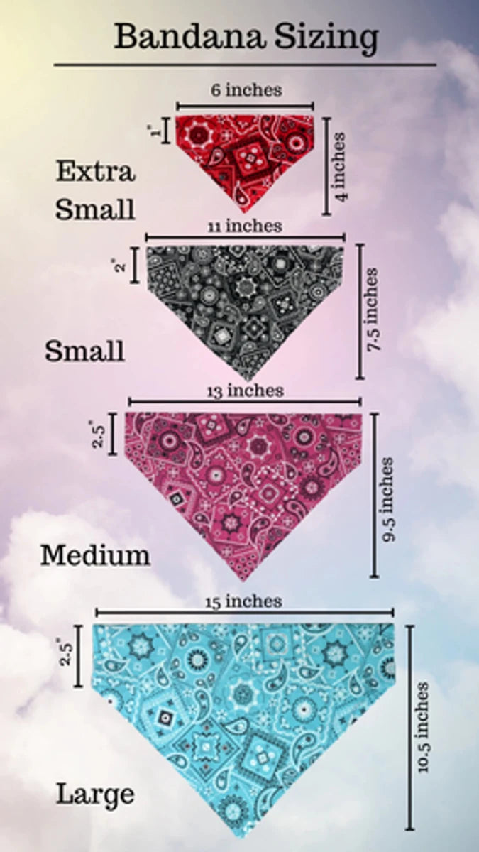 LambMa Embroidered Over-Dog Collar Dog Bandana - Handmade Slide-On, Made in USA - Pets Perfect