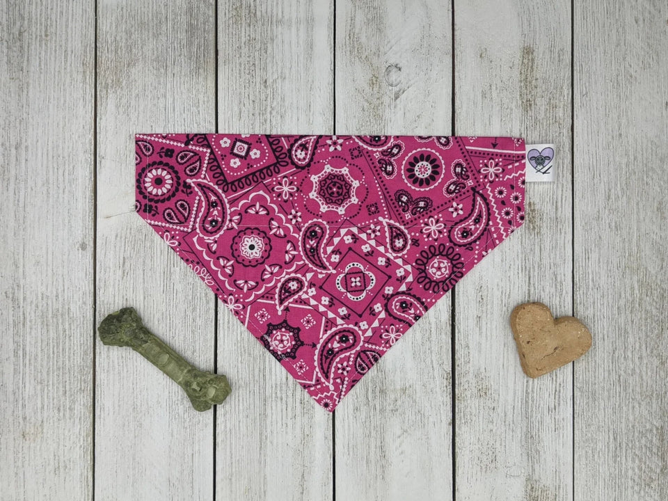 Over-The-Dog Collar Dog Bandana, Handmade Slide-On, 26 Prints, SMALL/1, view 77