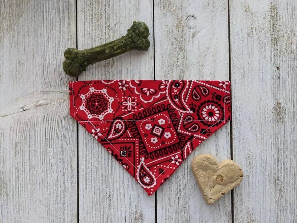Over-The-Dog Collar Dog Bandana, Handmade Slide-On, 26 Prints, LARGE/1, view 84
