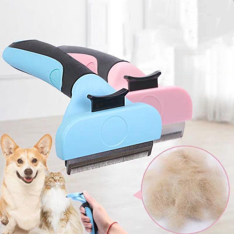 Ergonomic Deshedding Comb - Stainless Steel Hair Removal Tool for Dogs - Pets Perfect