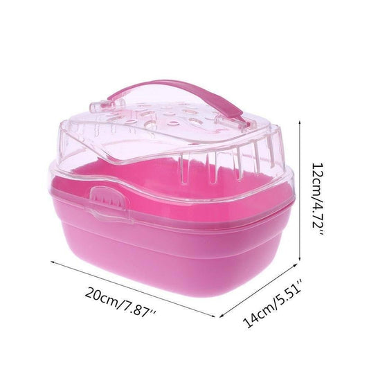 Transparent Portable Hamster Habitat Lightweight Carrier - Pets Perfect