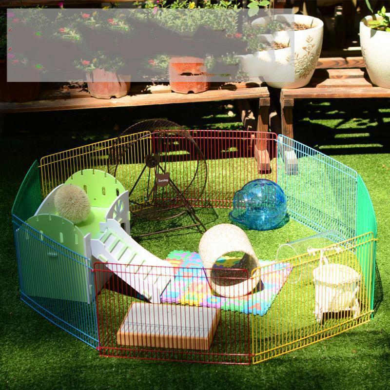 Rainbow Hamster Cage Fence Set 8 Pieces Ventilated ABS - Pets Perfect