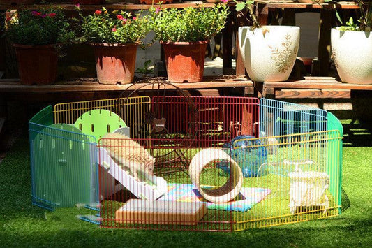Rainbow Hamster Cage Fence Set 8 Pieces Ventilated ABS - Pets Perfect