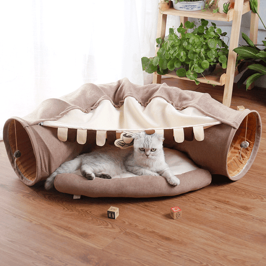 Feline Funhouse Interactive Cat Tunnel - Portable Play Toy For Cats, Rabbits, And Ferrets