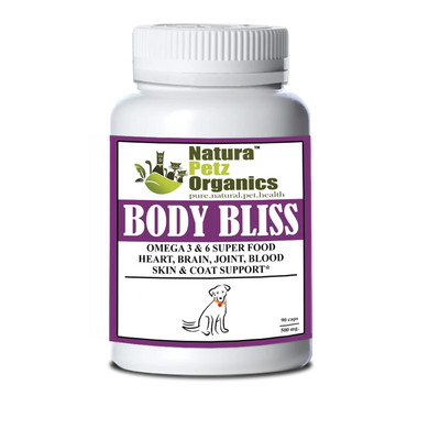 Body Bliss, Omega 3 & 6 Super Dog Food + Heart, Brain Joint, DOG / 90 CAPS / 500 MG/SIZE 1/1