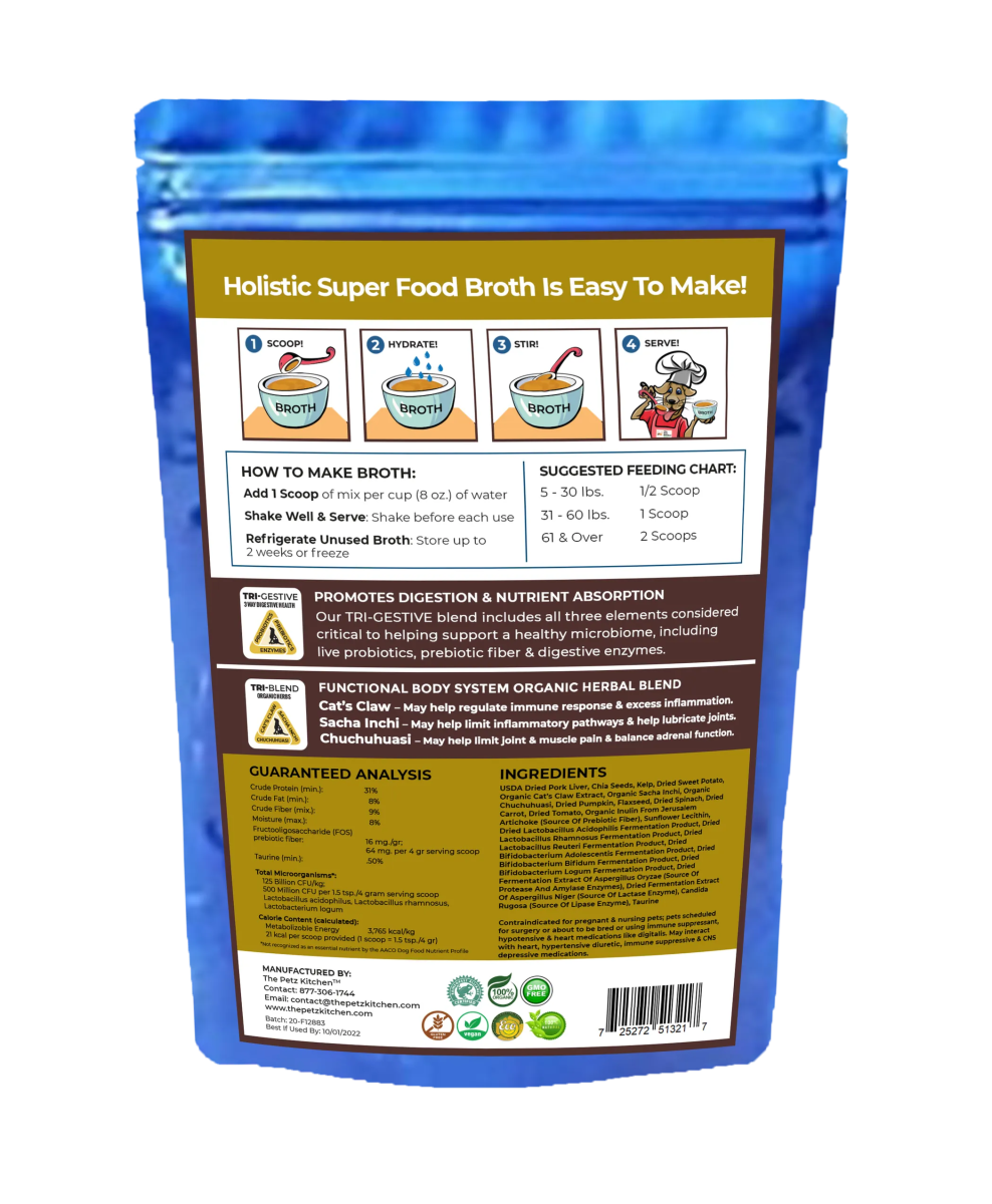 Super Food Broth Joint & Active Body Support* The Petz Kitchen Dogs & Cats* - Pets Perfect