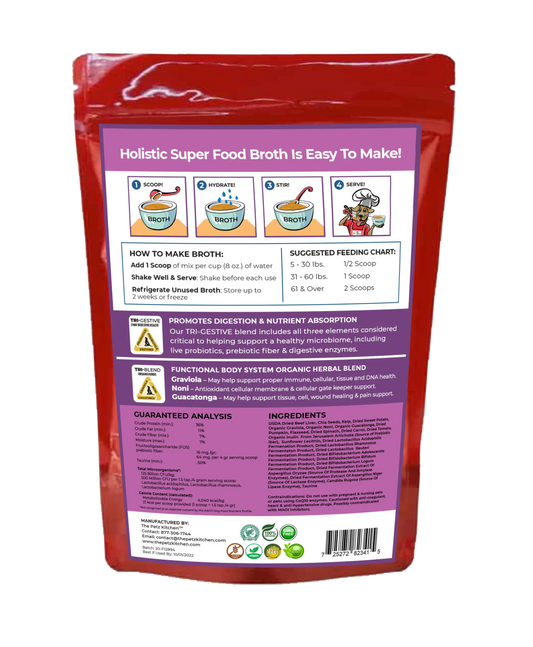 Super Food Broth Tissue & Cellular Support For Dogs* The Petz Kitchen Lipoma & Tissue Support* - Pets Perfect