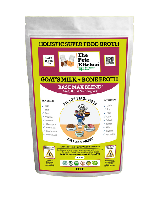 Goats Milk + Bone Broth Base Max* Joint, Skin & Coat Support Broth* The Petz Kitchen Dog & Cat - Pets Perfect