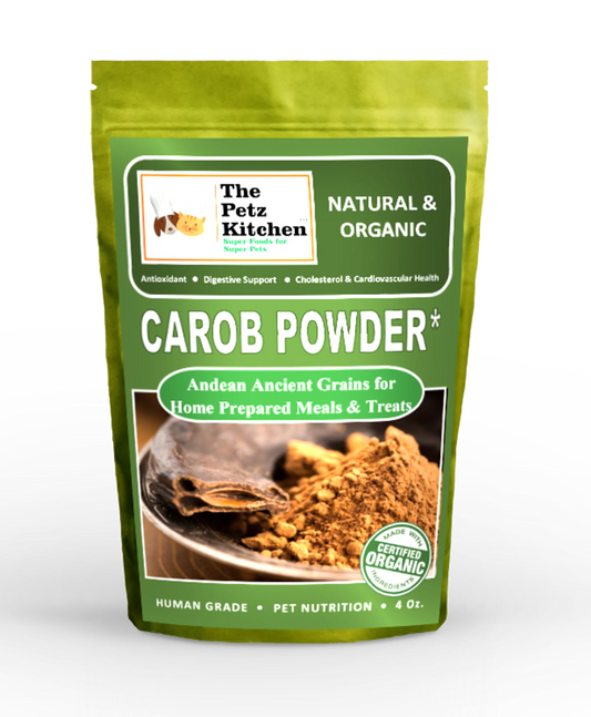 Carob Antioxidant Digestive & Cardiovascular Support* The Petz Kitchen - Organic Raw & Human Grade Ingredients For Home Prepared Meals & Treats - Pets Perfect
