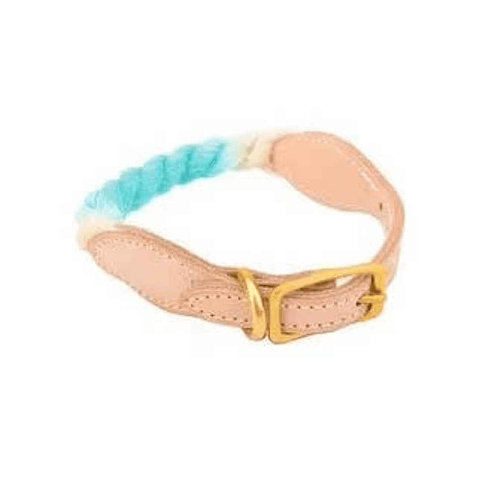 Luxe Royal Leather Dog Collar with Durable Brass O-Ring, Macaron Love/M, view 68