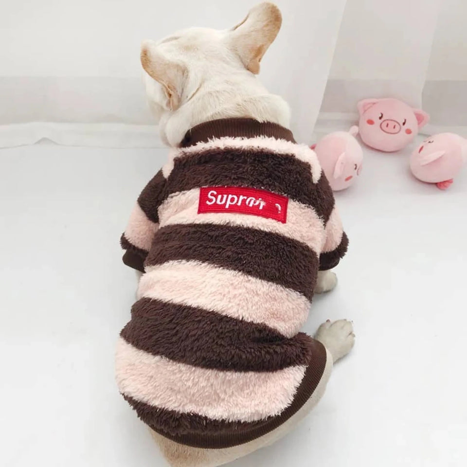 Pawsome Pet Super Dog Matching Set - Pet & Owner Heart Print Terry Cardigan Sweater - Pets Perfect