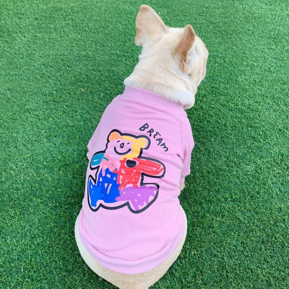 Teddy Bear Matching Pet & Owner Clothing Set - Heart Print Terry Cardigan Sweater - Pets Perfect