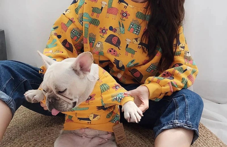 Animal Pattern Matching Pet and Owner Cardigan Sweater Set - Pets Perfect