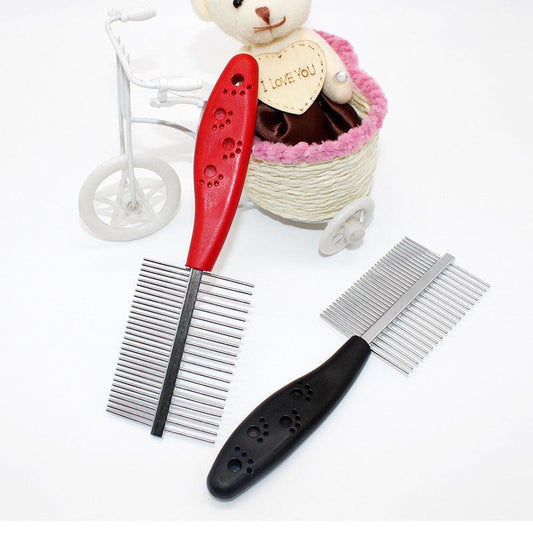 Double-Row Pet Grooming Comb - Dual-Sided Detangling Tool for Dogs & Cats