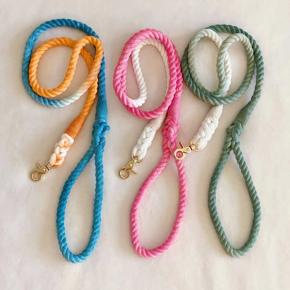 Hand Dyed Cotton Rope Dog Leash, view 2