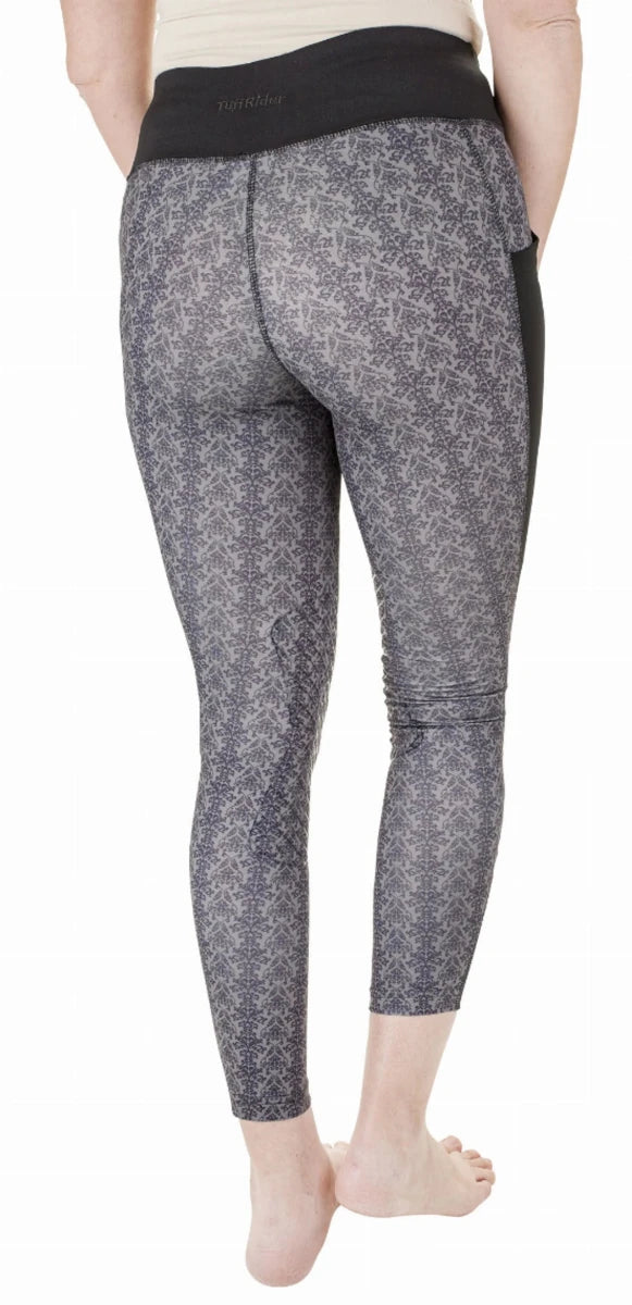 TuffRider Minerva EquiCool Damask Riding Tights with Silicone Knee, view 8
