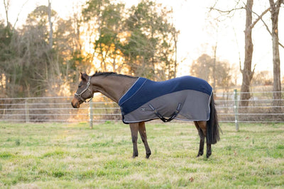 TuffRider Hybrid Standard Neck Cooler-Navy/Gray, 69 in, 1