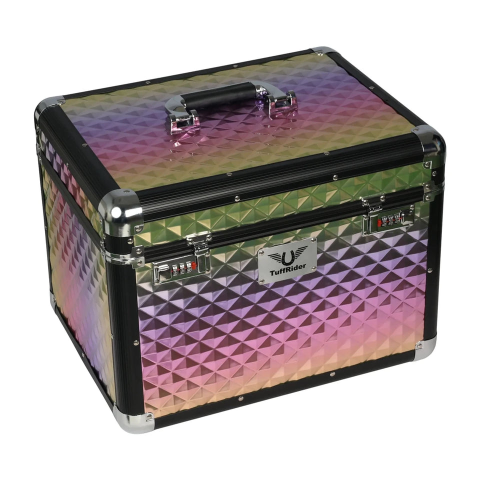 TuffRider Aluminium Diamond Grooming Box-Black, Pink/STD, view 4