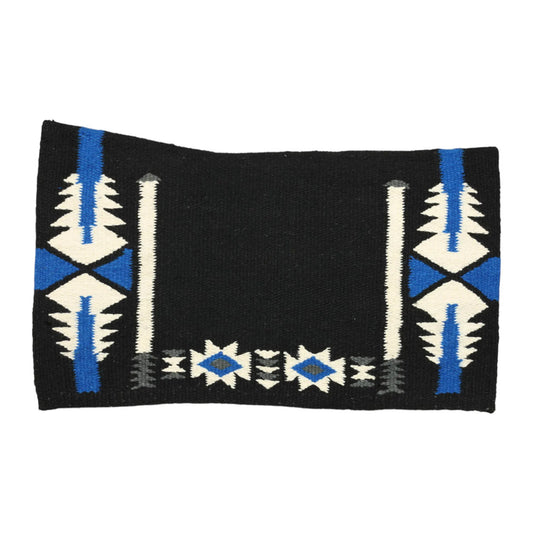 TuffRider Montana Contoured Single Weave Saddle Blanket-Blue/White-34 X 40 Inch