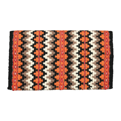 TuffRider Austin Double Weave Saddle Blanket-Black/Orange/Red-34 x 40