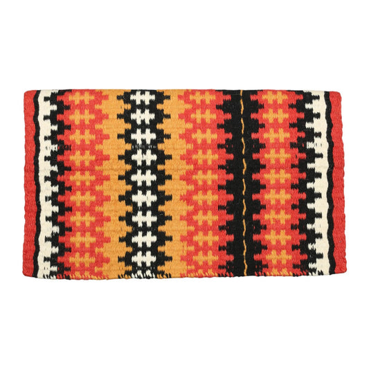 TuffRider Yukon Double Weave Saddle Blanket-Red/Yellow/Black-34 X 42 Inch