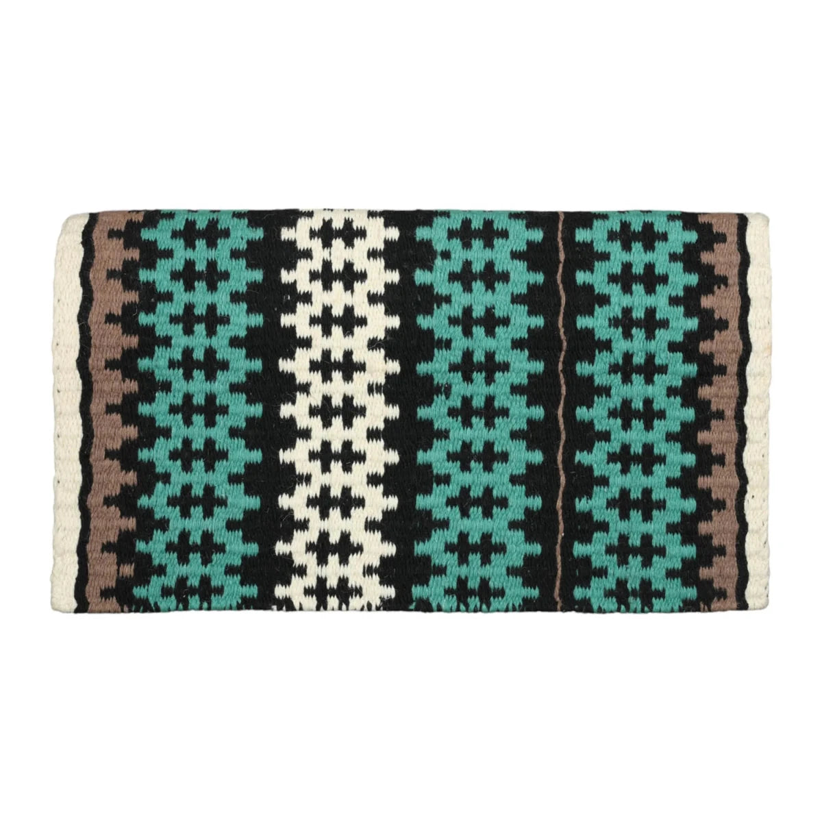 TuffRider Tulsa Double Weave Saddle Blanket-White/Green/Black-34 x 40, view 4
