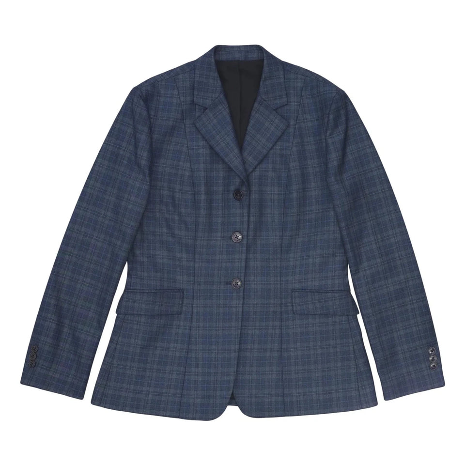 Fox Dreams Ladies Hunt Coat-Navy Multi Color Plaid, 10 in, 4, view 6