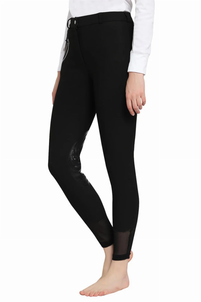 TuffRider Tiffany Ribbed Breeches - Silicone Knee Patch Riding Pants, view 18