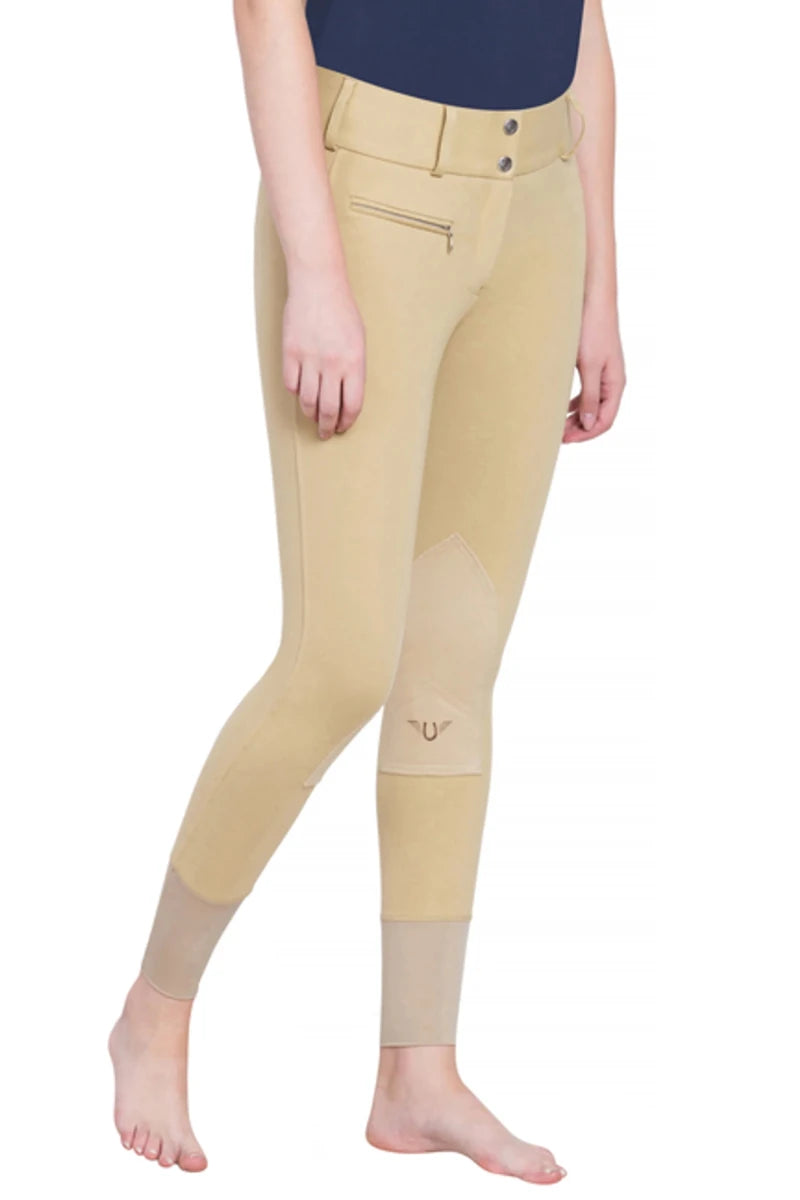 TuffRider Ladies Cotton Lowrise Wide Waistband Knee Patch Breeches, view 19