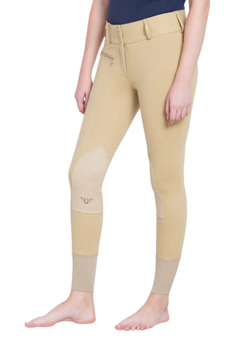 TuffRider Ladies Cotton Lowrise Wide Waistband Knee Patch Breeches, view 20
