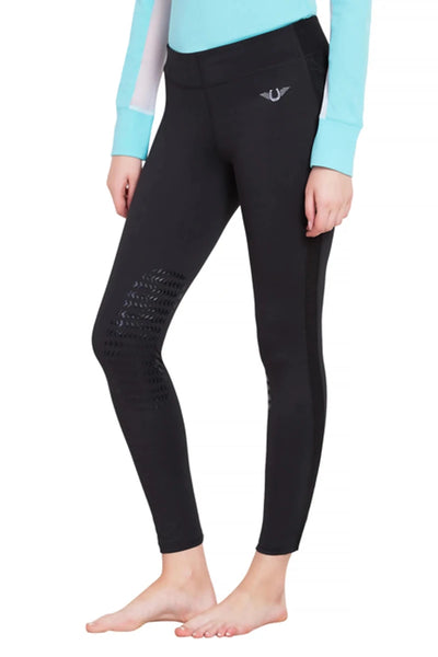 TuffRider Ladies Ventilated Schooling Tights, black w/ black/1