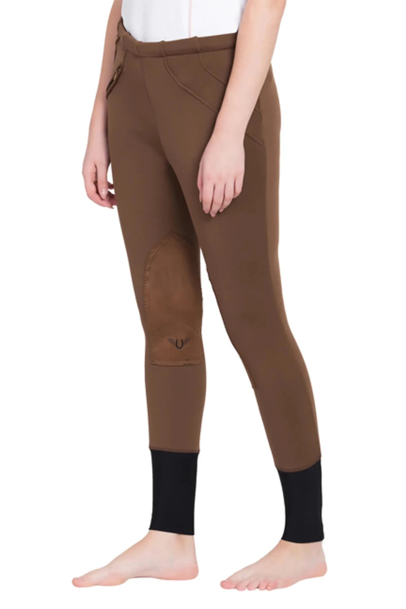 TuffRider Ladies Unifleece Pull-On Winter Breeches, Chocolate/34