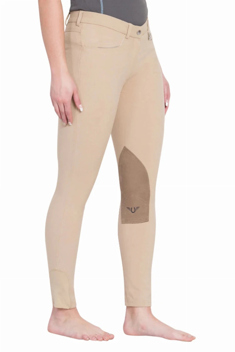 Women's Knee Patch Riding Breeches - Premium Modal Fabric Equestrian, Safari/36, view 14
