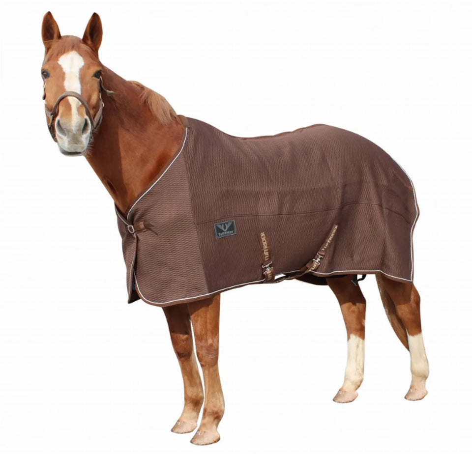 Horse Stable Sheet - TuffRider Thermo Manager Quilted Blanket with, Chocolate/light gray piping/72, view 10
