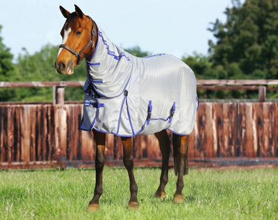 Waterproof Horse Fly Sheet - Power Mesh Fly Protection with Built-in, Quarry/69