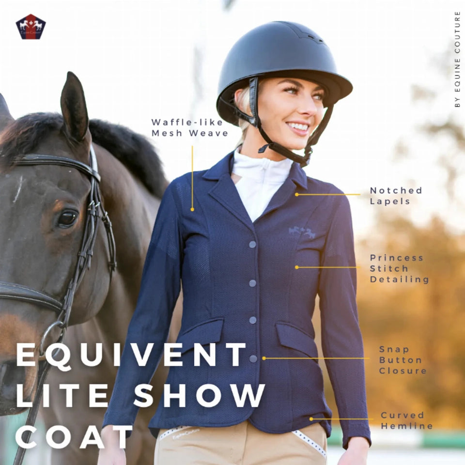 Equine Couture Women EquiVent 4-Snap Button Lite Show Coat, view 13