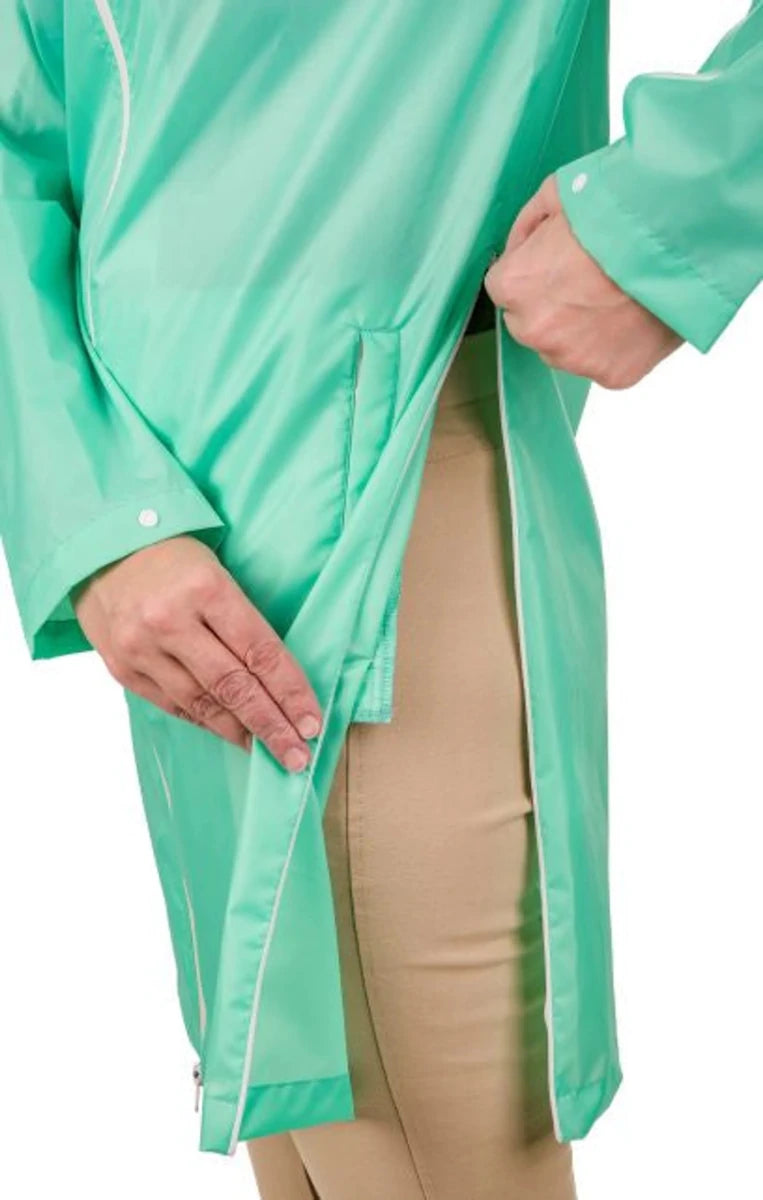 Equine Couture Ladies Downpour Rain Jacket, Sea green/3X, view 14