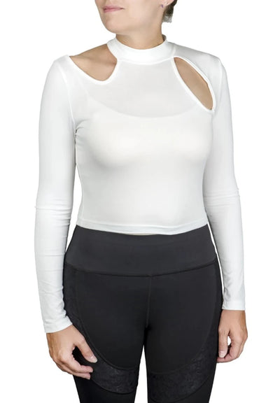 Spicy Girl Basil Long Sleeve Shirt by EC- White- Large