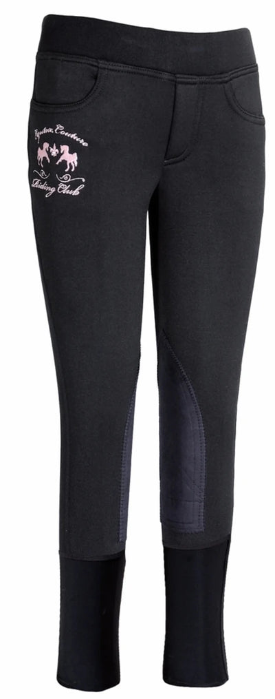Equine Couture Children's Riding Club Pull-On Winter Breeches, Black/6