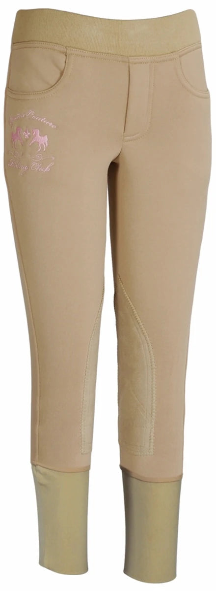 Equine Couture Children's Riding Club Pull-On Winter Breeches, Black/12, view 7